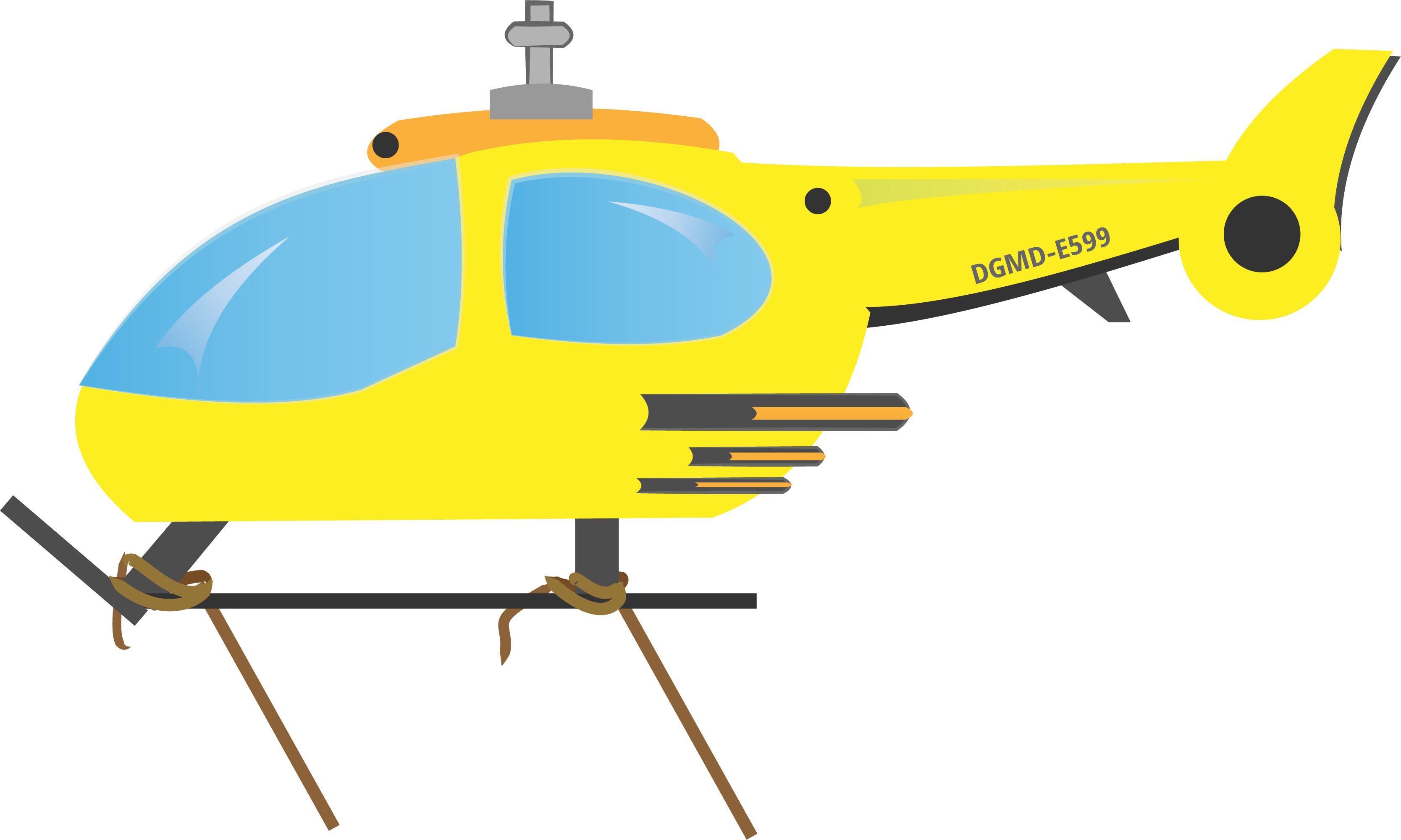 Illustration of a yellow helicopter